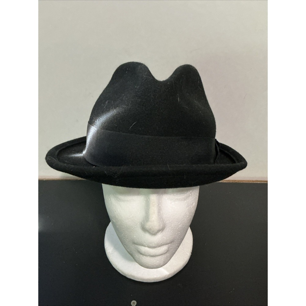 Brixton Black Wool Felt Fedora Hat Western Brim Size M 7 1/4 58cm